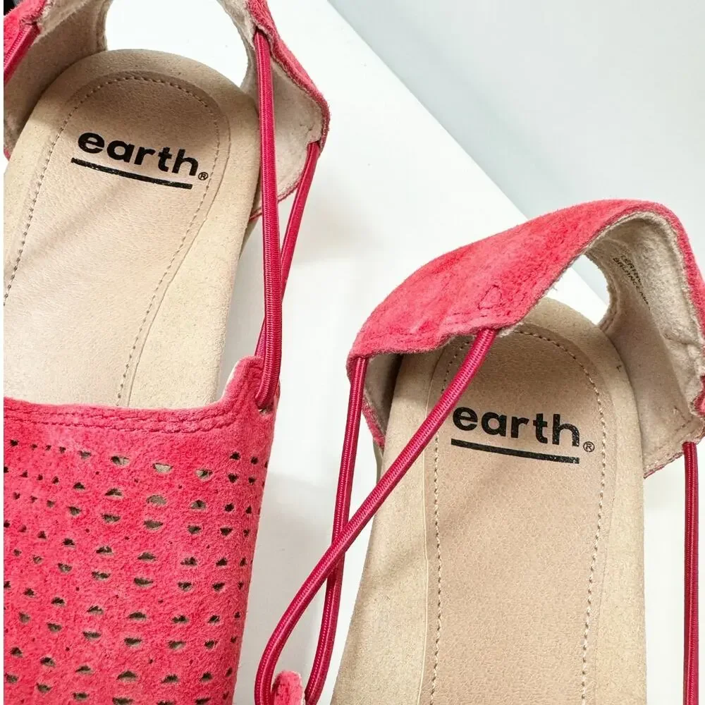 Earth Alder Abra Ginger Suede Slip On Sandals Spicy Red Open Toe Womens Size 7.5 - Picture 3 of 7